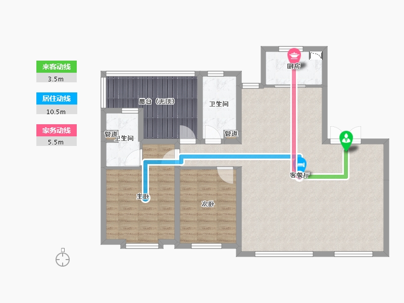 辽宁省-沈阳市-万锦红树湾锦上莫子山路（20,23,16）号楼107m²-100.07-户型库-动静线