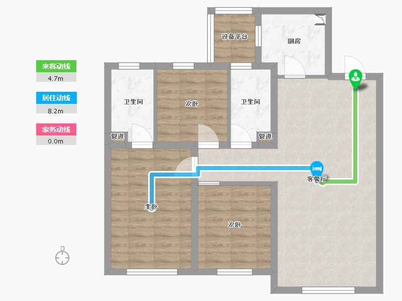 辽宁省-沈阳市-万锦红树湾锦上莫子山路(5,1,11,2,3）号楼100m²-78.34-户型库-动静线