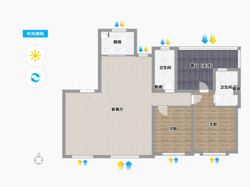 辽宁省-沈阳市-万锦红树湾锦上莫子山路（20,23）号楼116m²-111.63-户型库-采光通风