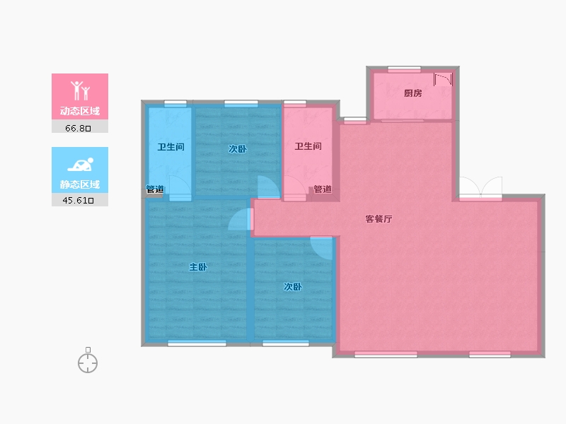 辽宁省-沈阳市-万锦红树湾锦上莫子山路（20,23,16）号楼123m²-102.34-户型库-动静分区