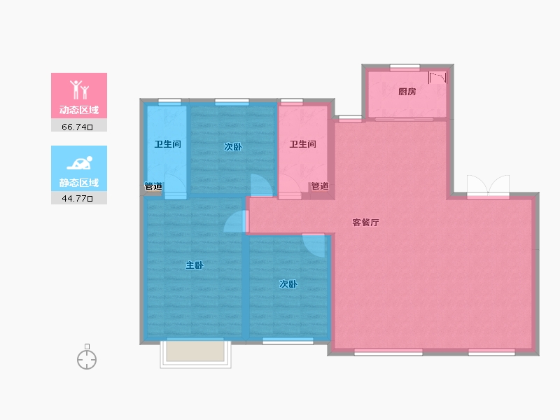 辽宁省-沈阳市-万锦红树湾锦上莫子山路(21,22,31）号楼128m²-101.62-户型库-动静分区