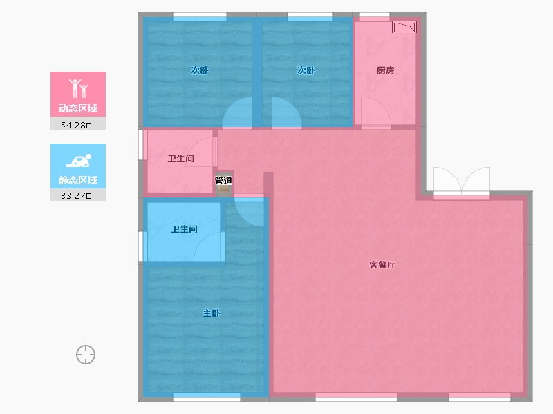 辽宁省-沈阳市-万锦红树湾锦上莫子山路（27,28,29）号楼102m²-79.21-户型库-动静分区