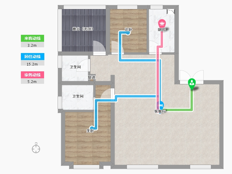 辽宁省-沈阳市-万锦红树湾锦上莫子山路（26,18,19）号楼102m²-78.19-户型库-动静线