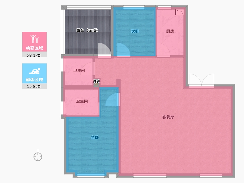 辽宁省-沈阳市-万锦红树湾锦上莫子山路（26,18,19）号楼102m²-78.19-户型库-动静分区