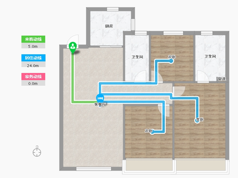 辽宁省-沈阳市-万锦香樟树金阳大街（1,6）号116m²-91.89-户型库-动静线