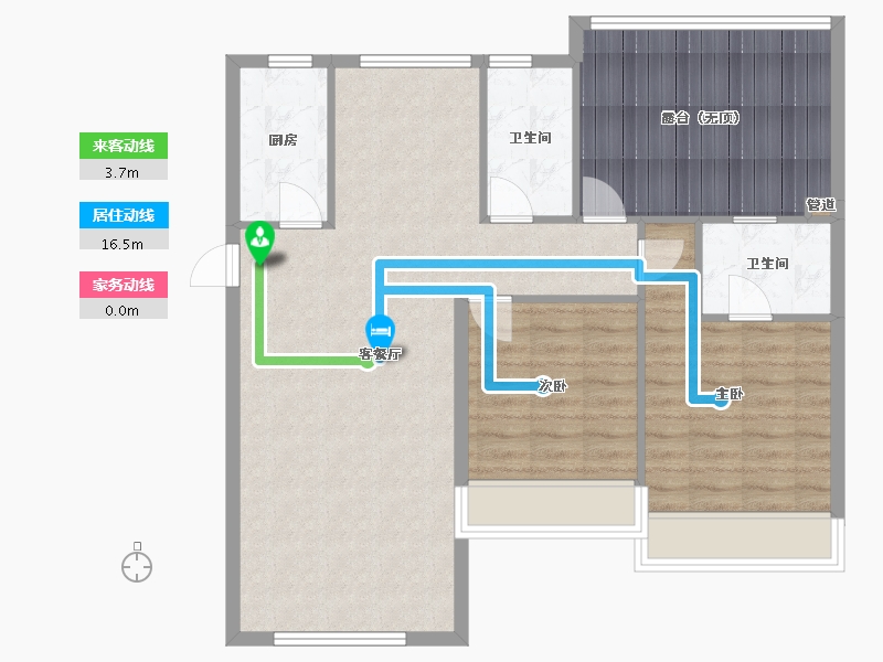 辽宁省-沈阳市-万锦香樟树金阳大街19-7号（7号）105m²-94.87-户型库-动静线