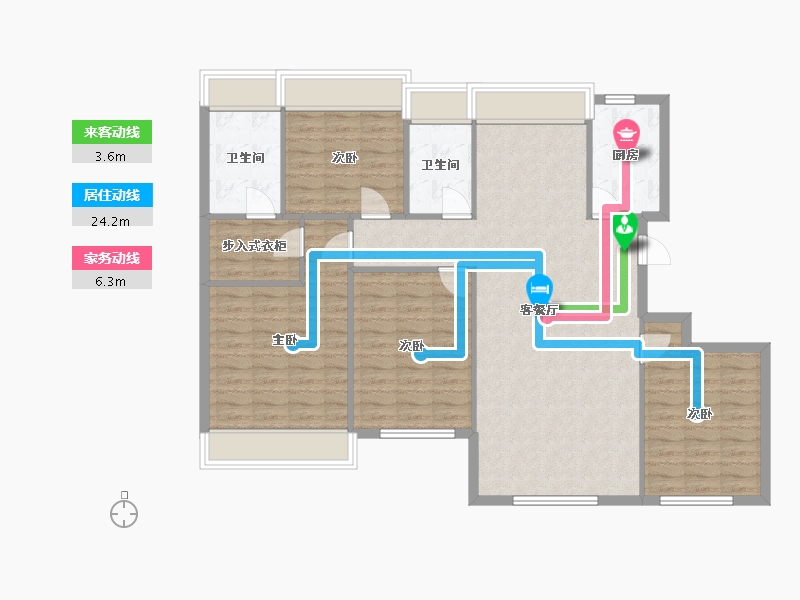 辽宁省-沈阳市-万锦香樟树金阳大街19-7号（7号）139m²-115.11-户型库-动静线