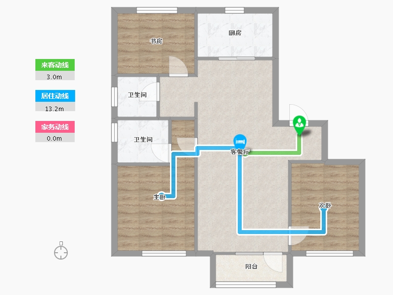 辽宁省-沈阳市-万科翡翠臻园全运路（20，15，8）号楼115m²-80.76-户型库-动静线