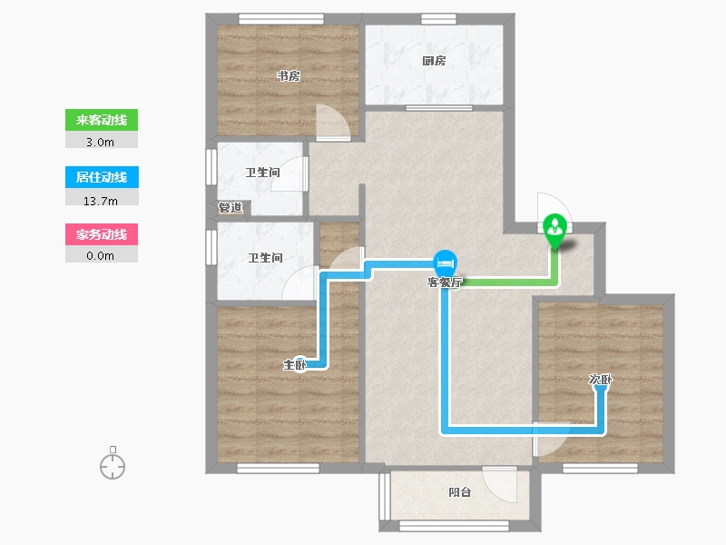 辽宁省-沈阳市-万科翡翠臻园全运路(16,10,6,8,19）号楼120m²-80.86-户型库-动静线