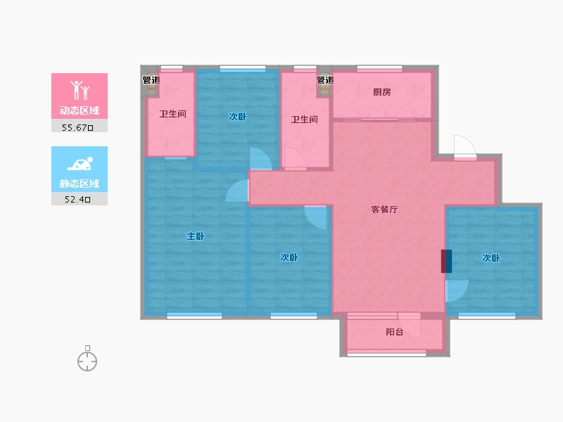 辽宁省-沈阳市-万科翡翠臻园全运路（20,12,10,11）号楼140m²-98.92-户型库-动静分区