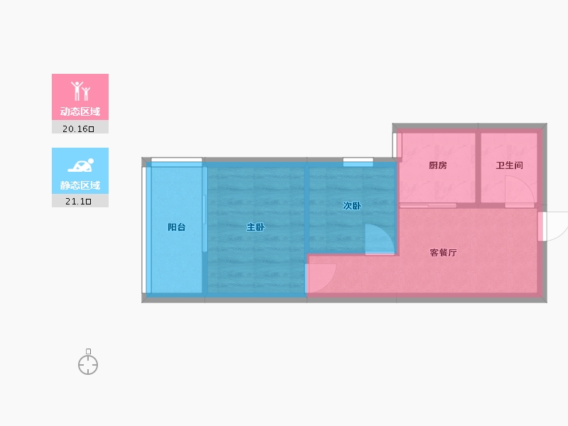 辽宁省-沈阳市-文华街三号院文华街3-12号（12）53m²-36.63-户型库-动静分区