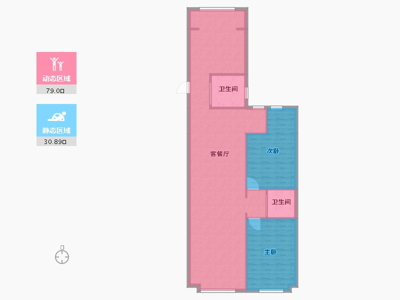 辽宁省-沈阳市-文华街三号院文华街3-11号（11）95m²-101.19-户型库-动静分区