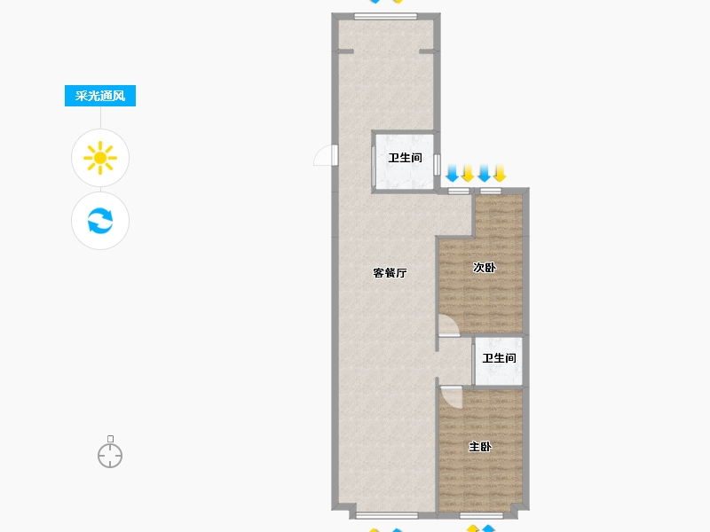 辽宁省-沈阳市-文华街三号院文华街3-11号（11）95m²-101.19-户型库-采光通风