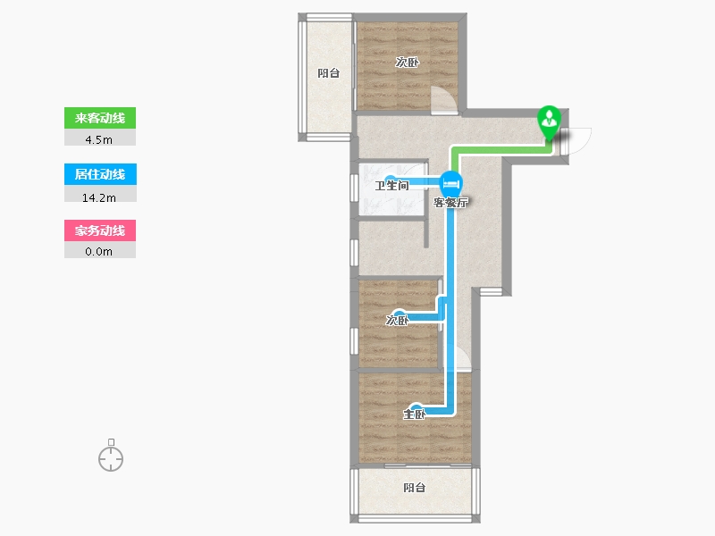 辽宁省-沈阳市-文华街三号院文华街3-12号（12）81m²-56.92-户型库-动静线