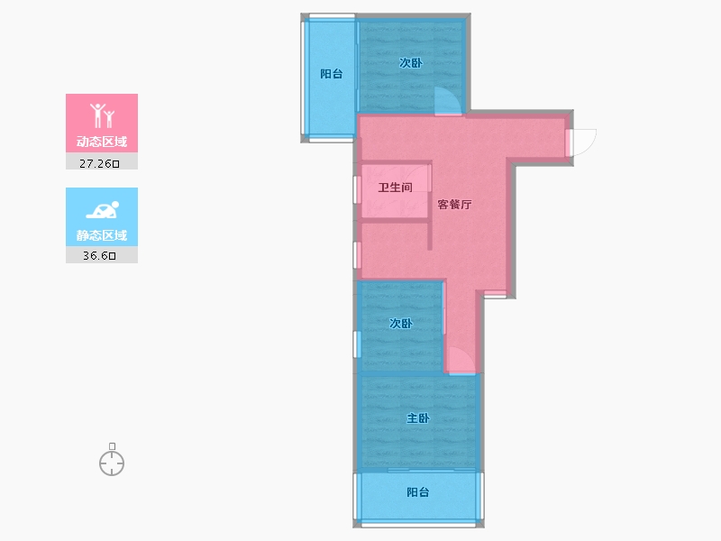 辽宁省-沈阳市-文华街三号院文华街3-12号（12）81m²-56.92-户型库-动静分区