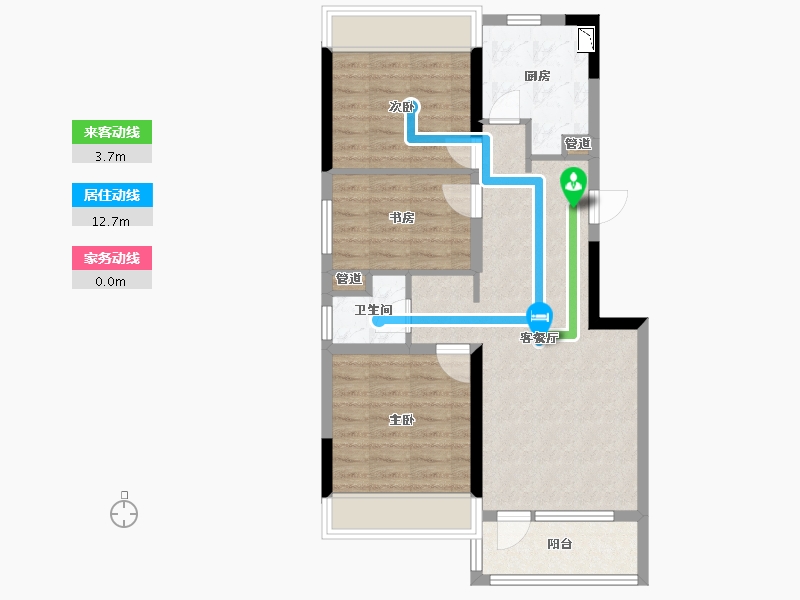 辽宁省-沈阳市-信达万科城白塔三街（17,15,21,23）号楼90m²-70.44-户型库-动静线