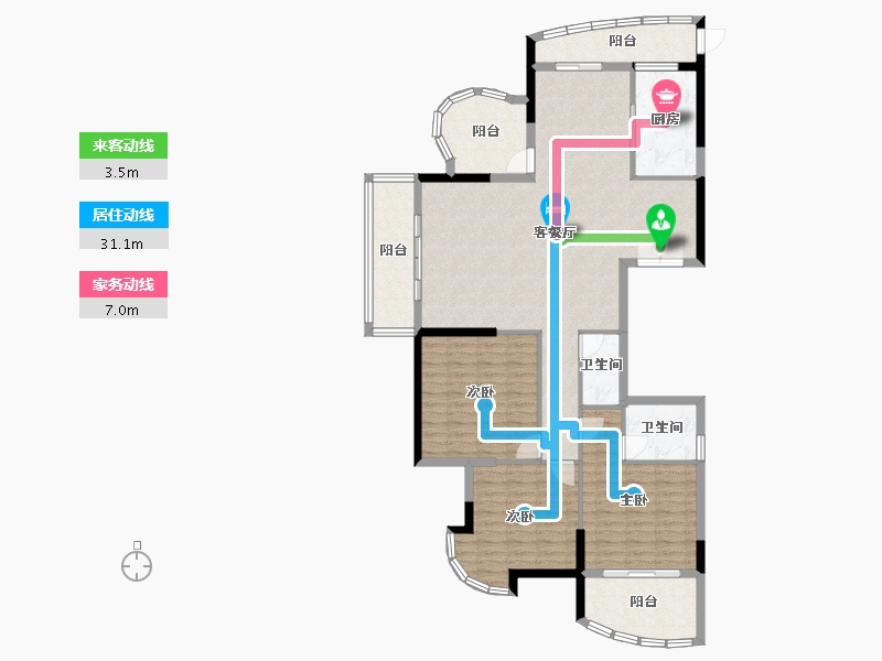 辽宁省-沈阳市-益华御才湾新明街1-5号（5）166m²-138.56-户型库-动静线