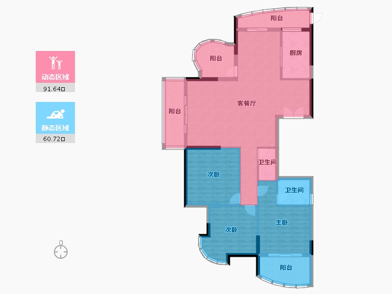 辽宁省-沈阳市-益华御才湾新明街1-5号（5）166m²-138.56-户型库-动静分区