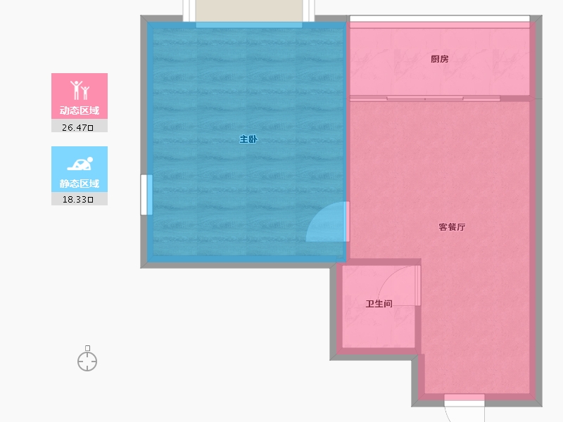 辽宁省-沈阳市-益华御才湾新明街（6，8）号楼51m²-40.68-户型库-动静分区