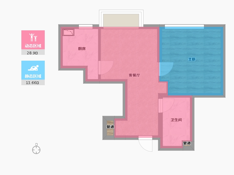 辽宁省-沈阳市-益华御才湾新明街1-7号（7号楼）49m²-37.42-户型库-动静分区