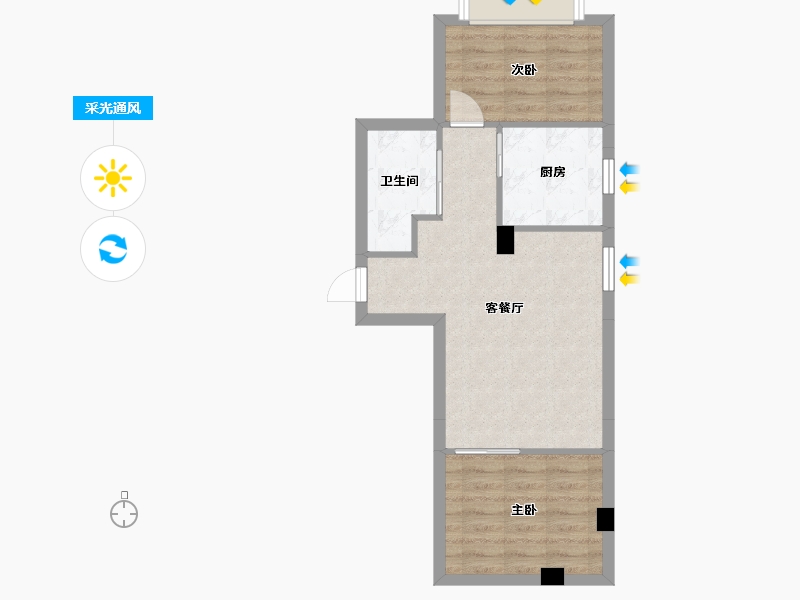 辽宁省-沈阳市-益华御才湾新明街1-7号（7号楼）74m²-52.41-户型库-采光通风