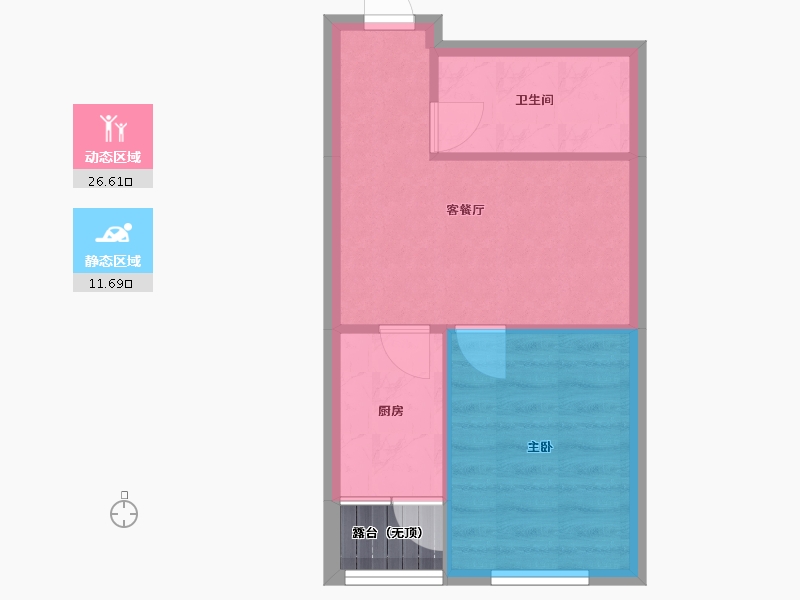 辽宁省-沈阳市-雍华御景51㎡户型51m²-36.13-户型库-动静分区