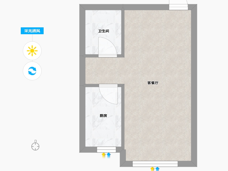 辽宁省-沈阳市-雍华御景39㎡户型39m²-26.82-户型库-采光通风