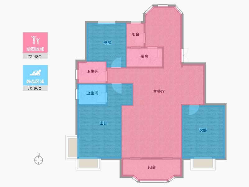 天津-天津市-滨江国际15号楼,17号楼,18号楼建面148m²-118.40-户型库-动静分区