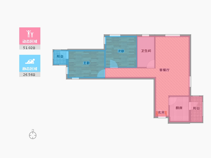 北京-北京市-天通苑北一区-68.89-户型库-动静分区