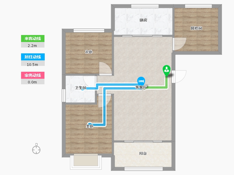 天津-天津市-花样年家天下I户型建面98m²-78.40-户型库-动静线