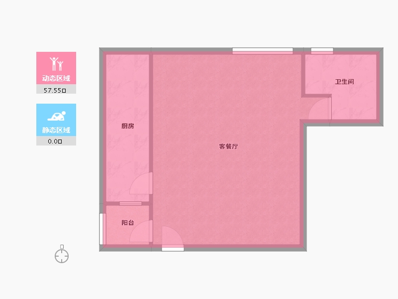 天津-天津市-鼎福汇鼎福大厦2号楼建面62m²-52.63-户型库-动静分区