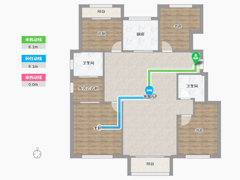 天津-天津市-御湖庄园品澜花苑8号楼建面144m²-111.76-户型库-动静线