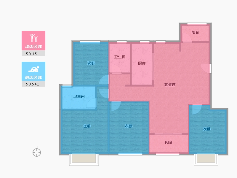 天津-天津市-恒大山水城54号楼,60号楼,61号楼,66号楼,59号楼,67号楼,68号-107.82-户型库-动静分区