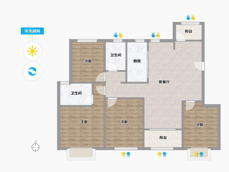 天津-天津市-恒大山水城54号楼,60号楼,61号楼,66号楼,59号楼,67号楼,68号-107.82-户型库-采光通风