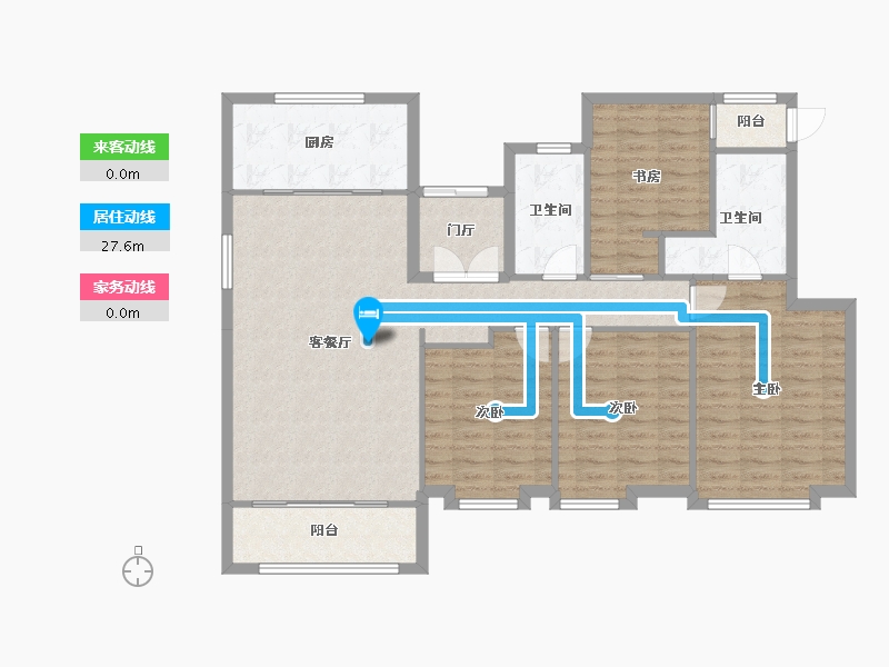 天津-天津市-奥克斯泉上文华8号楼,9号楼,11号楼,12号楼建面130m²-117.39-户型库-动静线