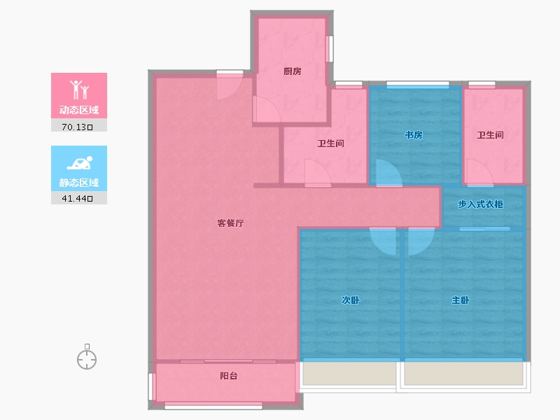 天津-天津市-仁恒公园世纪2号楼,5号楼,11号楼,1号楼,7号楼,8号楼建面128m²-102.39-户型库-动静分区