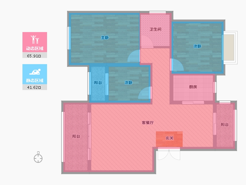 江西省-宜春市-金领国际-93.34-户型库-动静分区