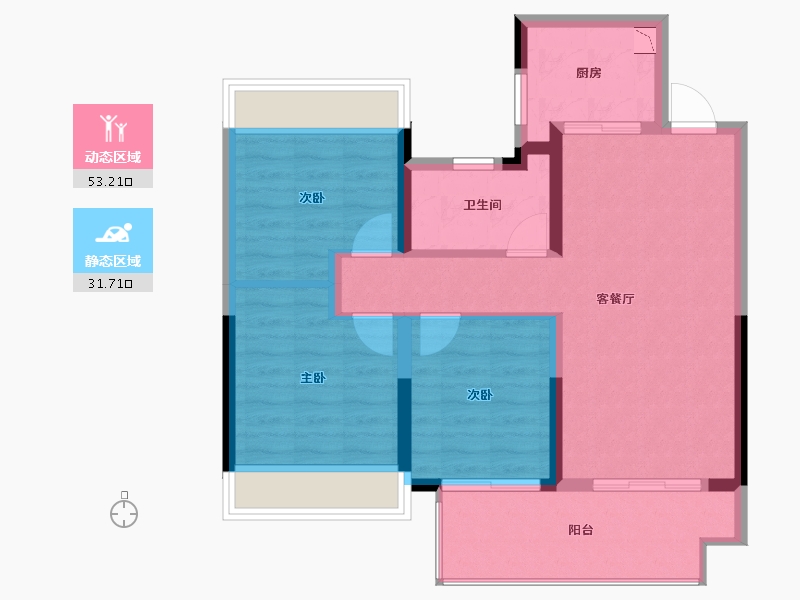 江苏省-苏州市-旭辉和风-76.00-户型库-动静分区