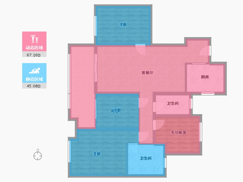 江苏省-盐城市-新城悦隽-99.85-户型库-动静分区