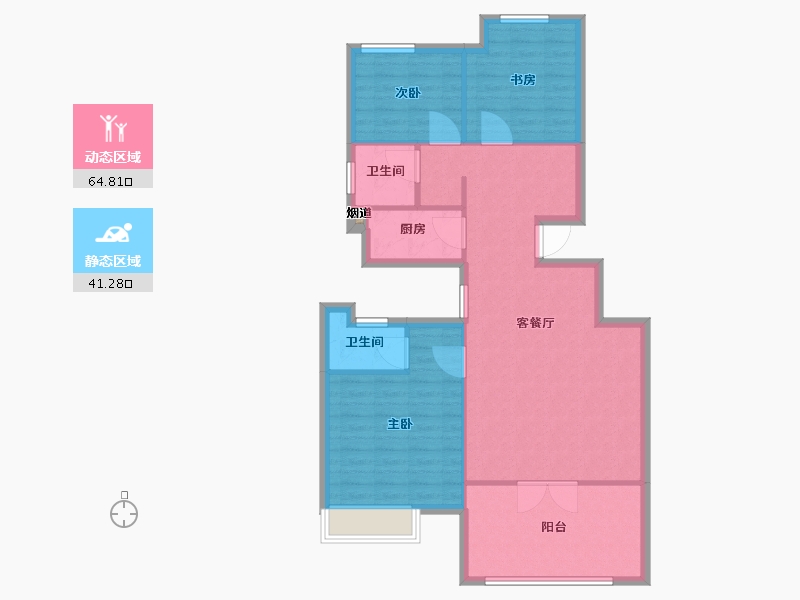 天津-天津市-社会山西苑39号楼,社会山西苑1号楼,社会山西苑2号楼,社会山西苑40号楼建面121m-96.76-户型库-动静分区