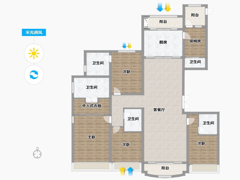 辽宁省-沈阳市-星河湾2期255平-192.86-户型库-采光通风