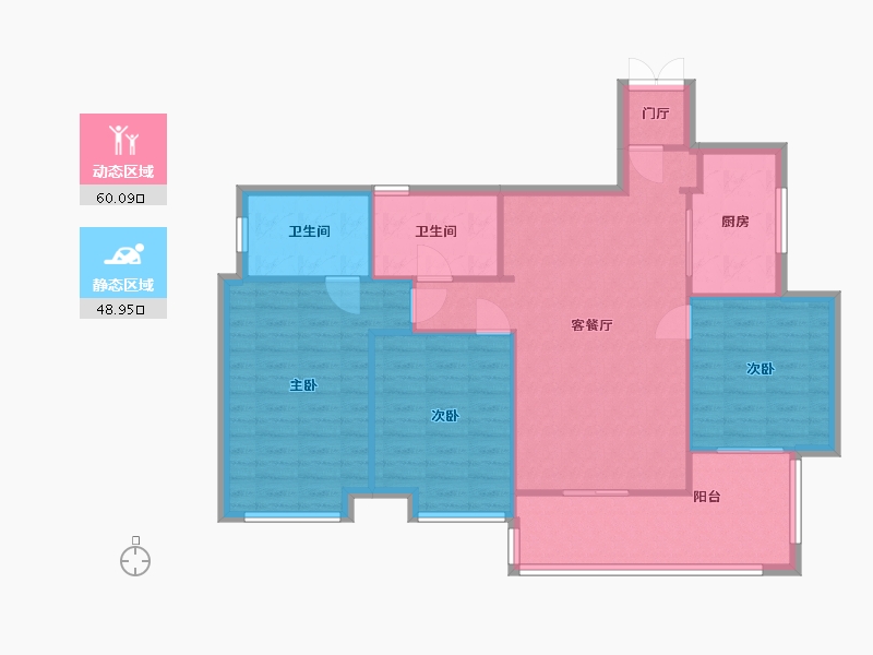 湖南省-长沙市-蓝光雍锦半岛建面126m²-99.83-户型库-动静分区