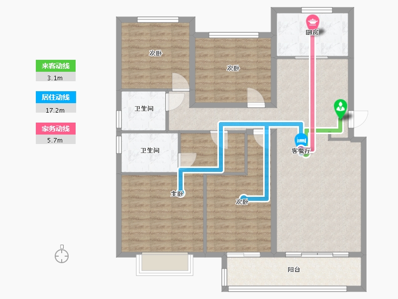 湖南省-长沙市-龙湖春江郦城1号楼,3号楼,4号楼,5号楼,6号楼,7号楼建面150m²-112.31-户型库-动静线