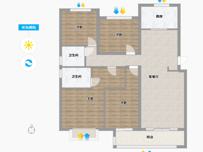 湖南省-长沙市-龙湖春江郦城1号楼,3号楼,4号楼,5号楼,6号楼,7号楼建面150m²-112.31-户型库-采光通风