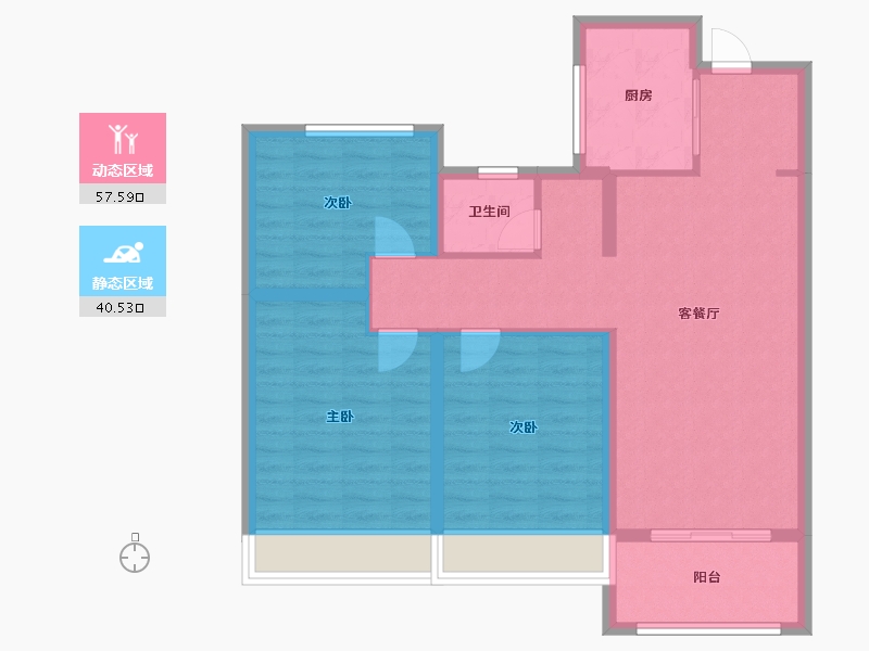 山东省-青岛市-海信依云小镇A户型建面110m²-88.01-户型库-动静分区