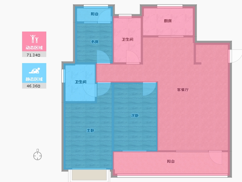 山东省-青岛市-金沙乐府A区A-1地块4号楼,A区A-1地块7号楼,A区A-1地块8号楼,A区A-1地块-108.00-户型库-动静分区