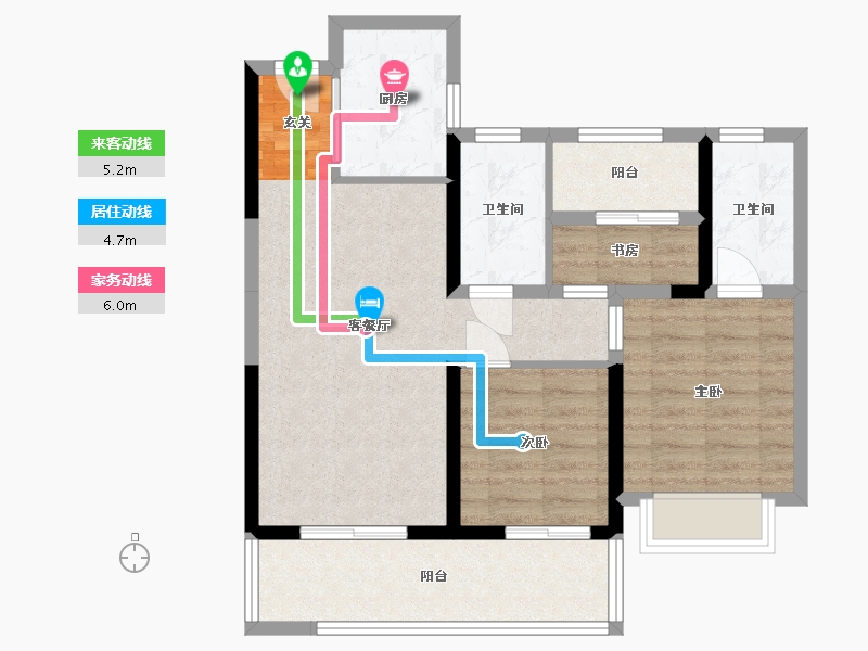 湖南省-长沙市-春晖花园-74.71-户型库-动静线