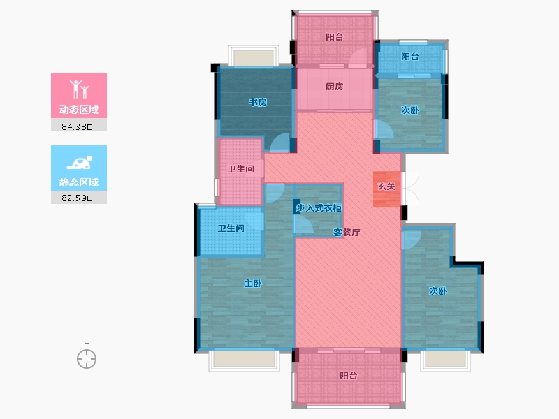 浙江省-绍兴市-悦江南-149.59-户型库-动静分区