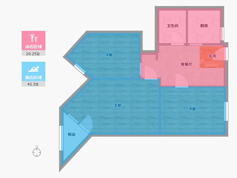 北京-北京市-秀水园-55.15-户型库-动静分区