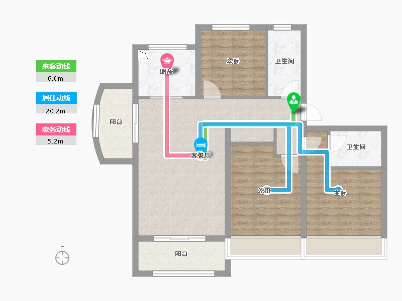 山东省-德州市-东海・现代城-90.97-户型库-动静线